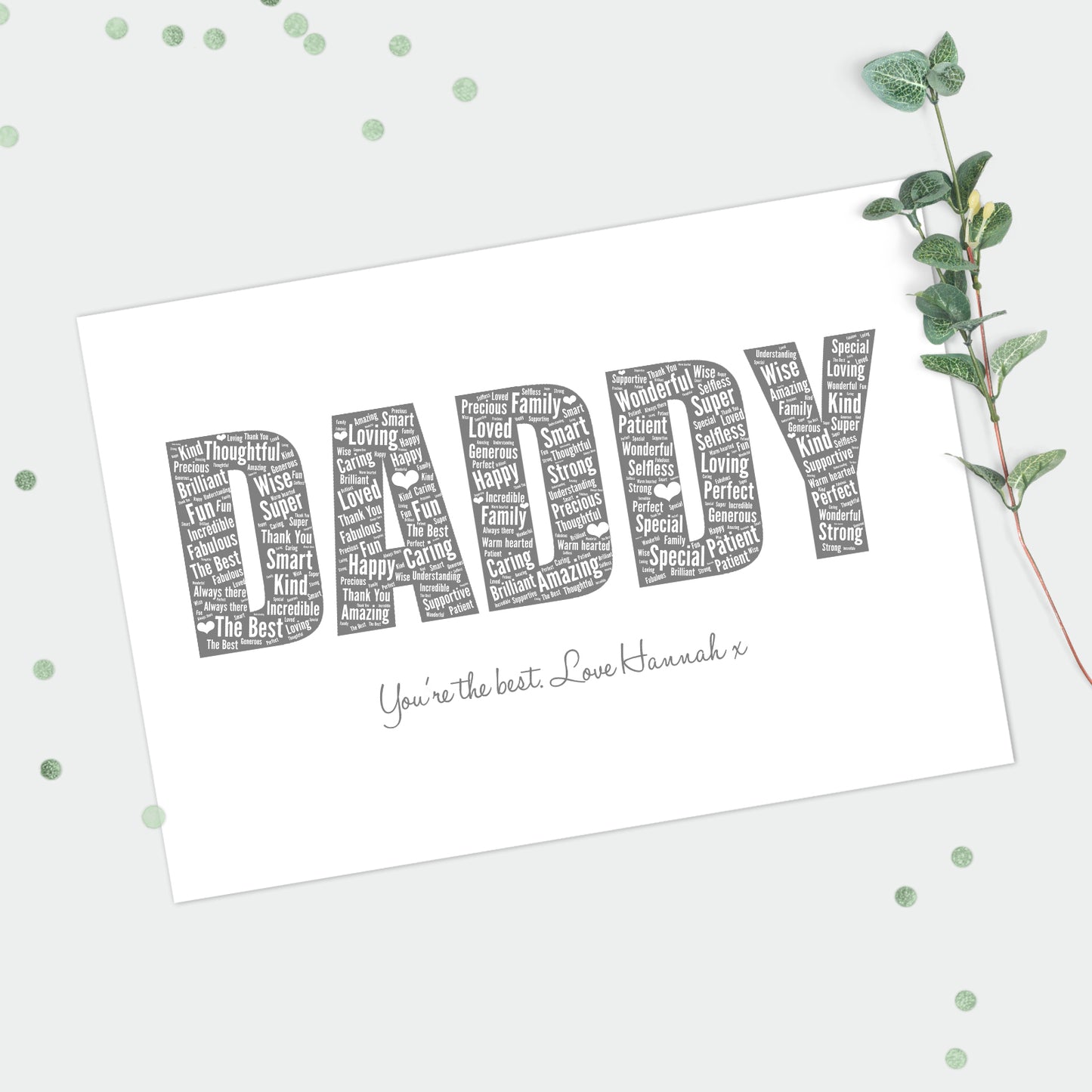 Personalised Daddy Word Art Print