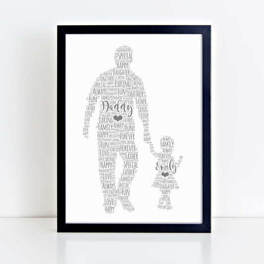 Personalised Father Child Word Art Print