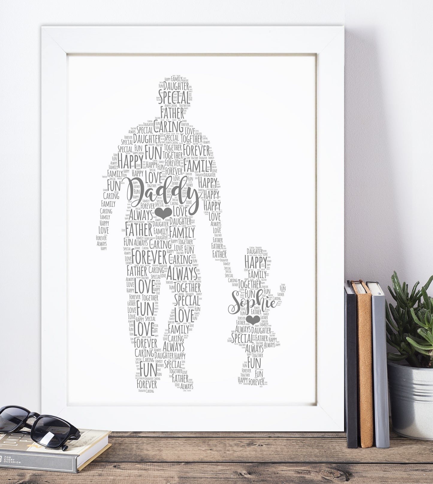 Personalised Father Child Word Art Print