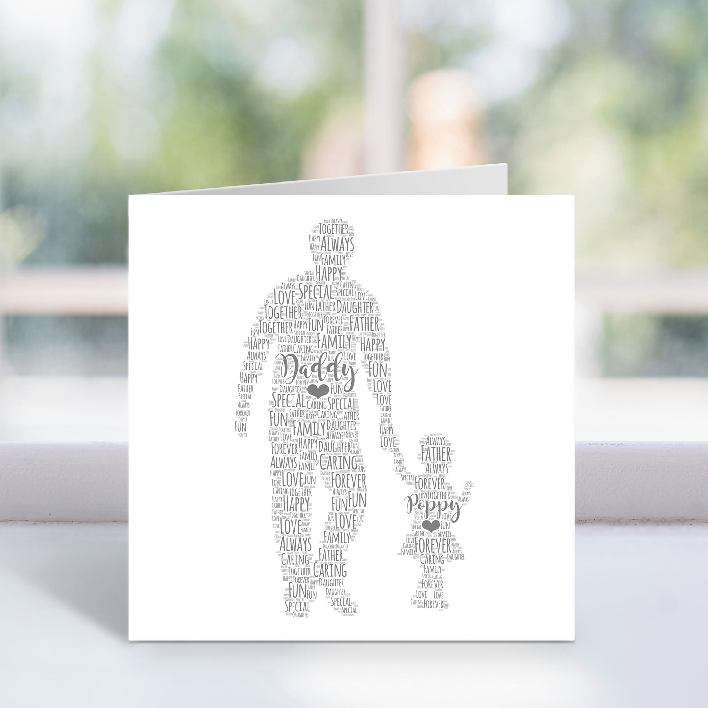 Personalised Father Toddler Daughter Word Art Card