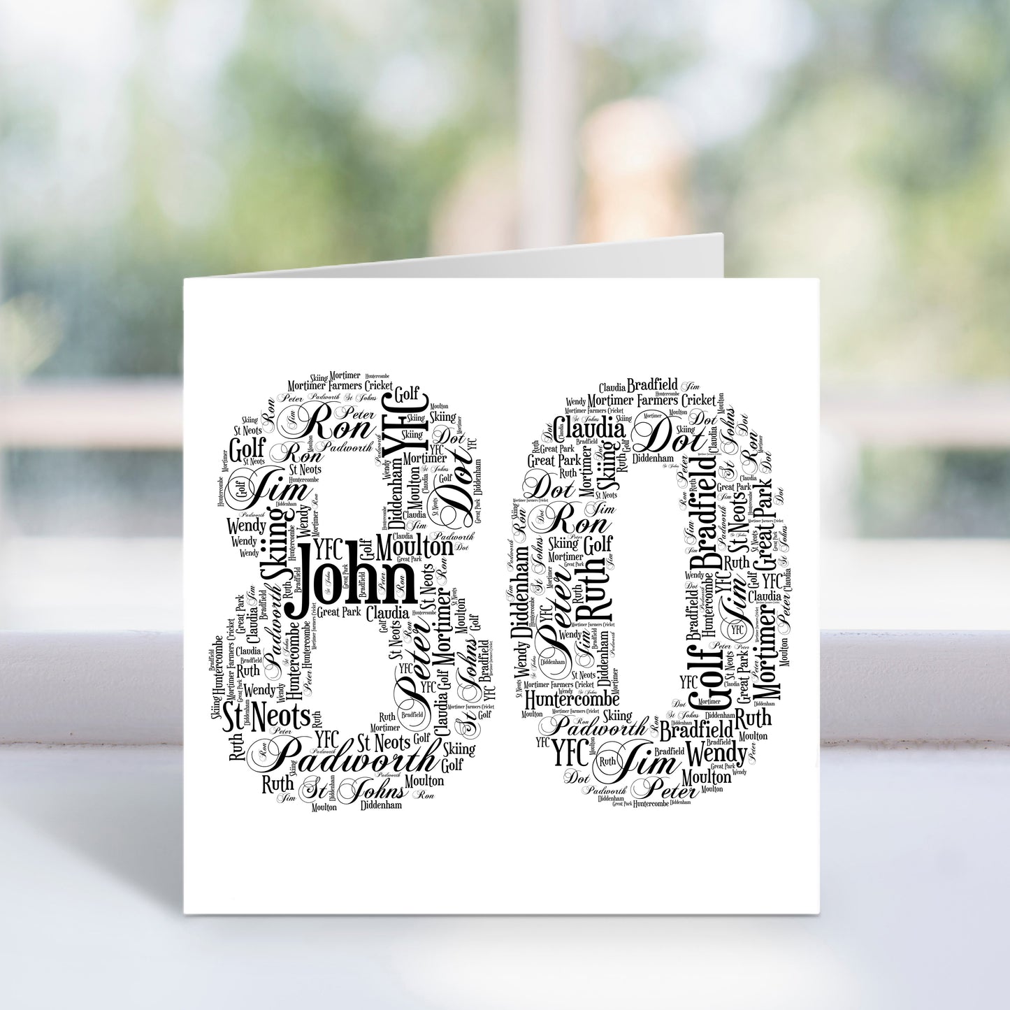 Personalised 80 Word Art Card