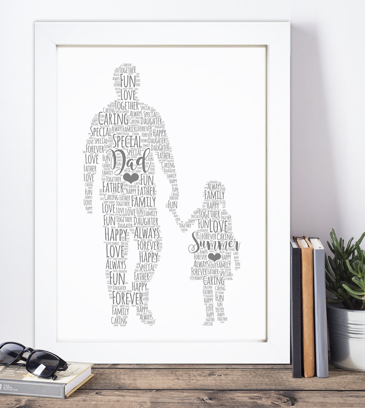 Personalised Father Child Word Art Print