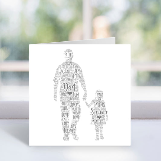 Personalised Father Daughter Word Art Card