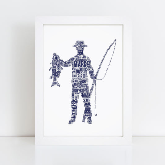 Personalised Fisherman Word Art Print