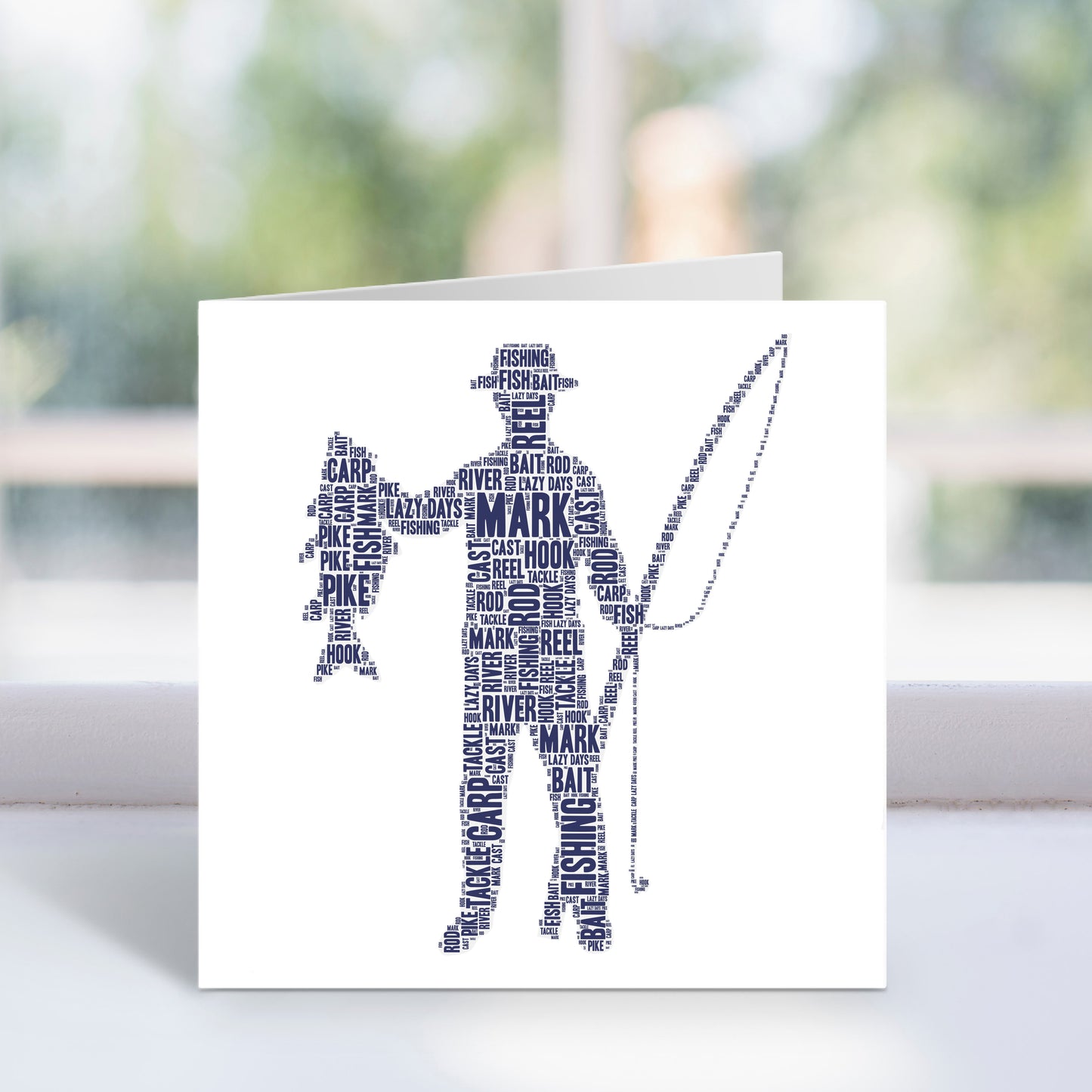 Personalised Fisherman Word Art Card