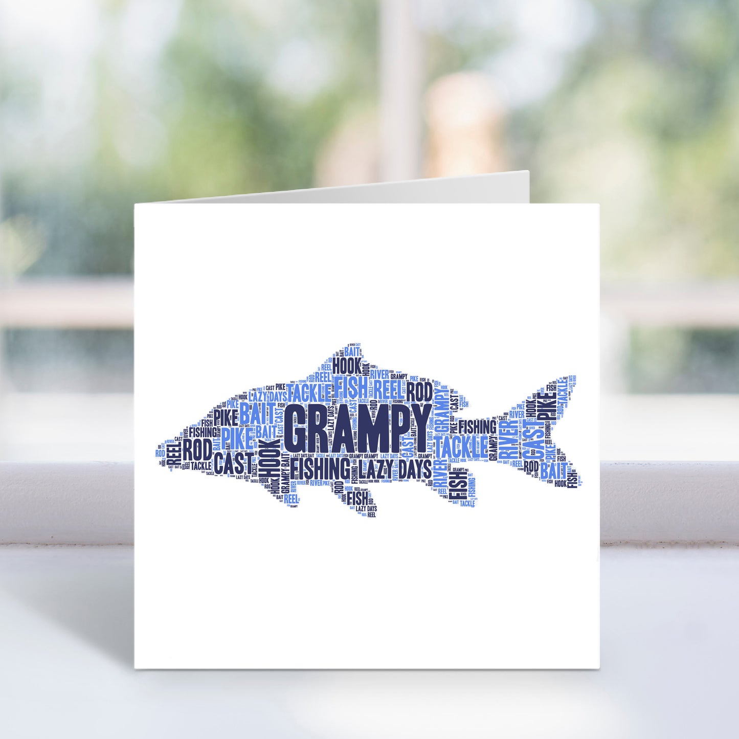Personalised Carp Fish Word Art Card