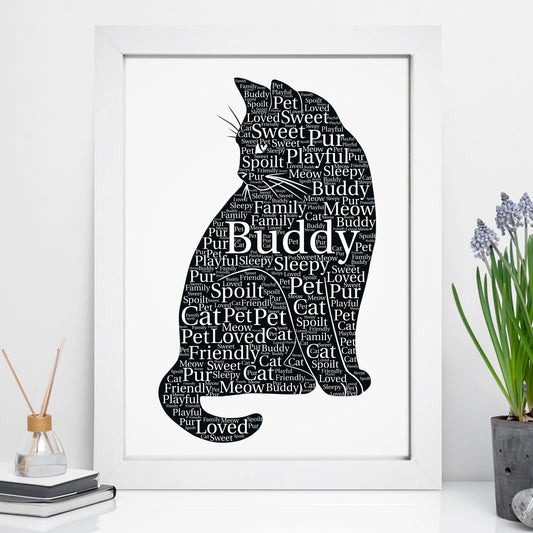 Personalised Cat Word Art Print