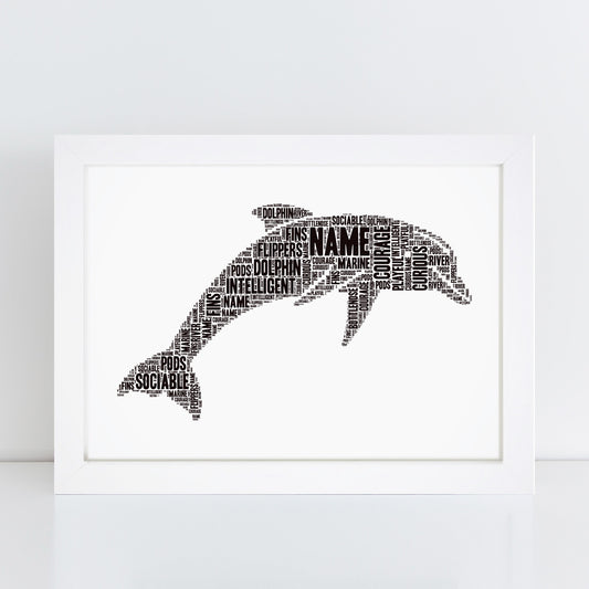 Personalised Dolphin Word Art Print