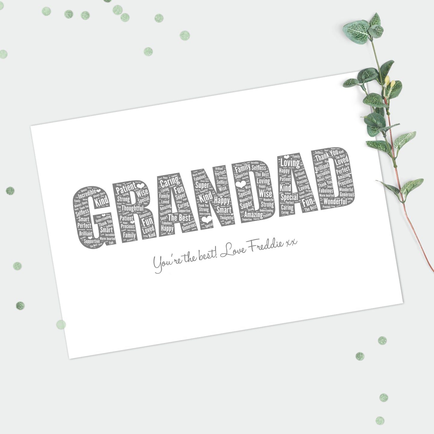 Personalised Grandad Word Art Print
