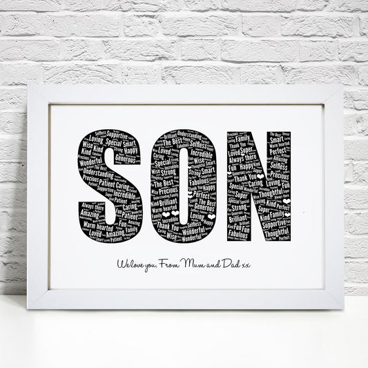 Personalised Son Word Art Print