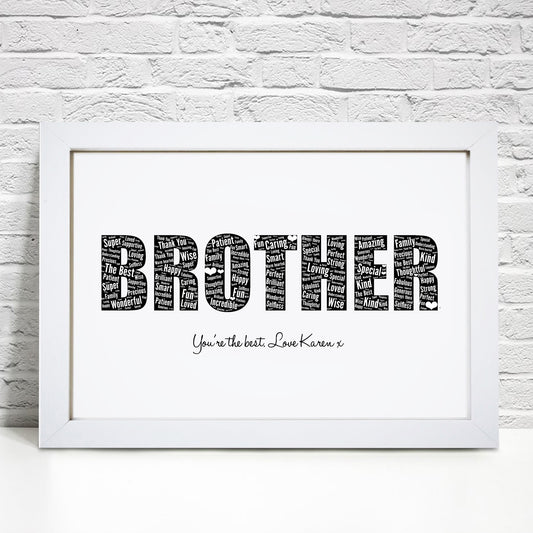 Personalised Brother Word Art Print