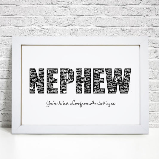 Personalised Nwphew Word Art Print