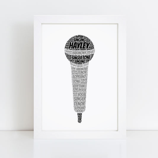 Personalised Microphone Word Art Print