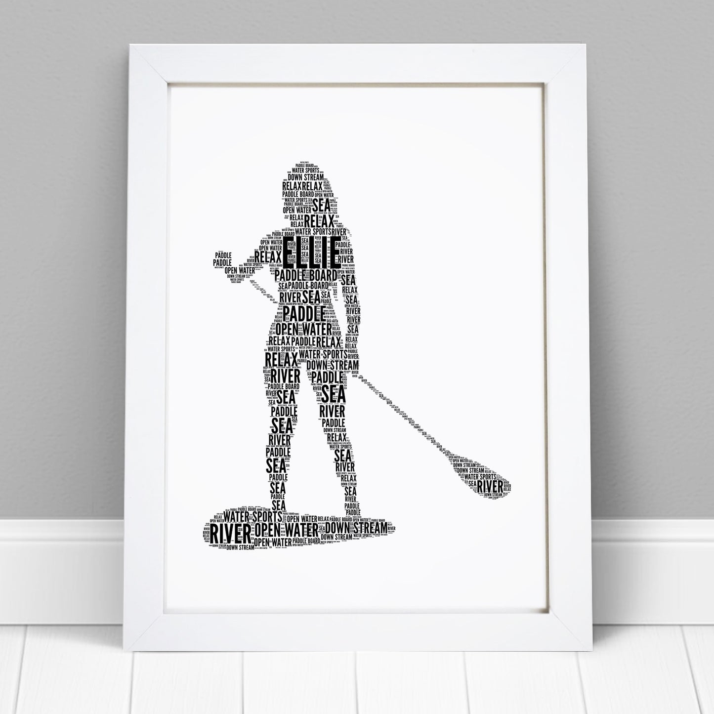 Personalised Paddleboarder Word Art Print