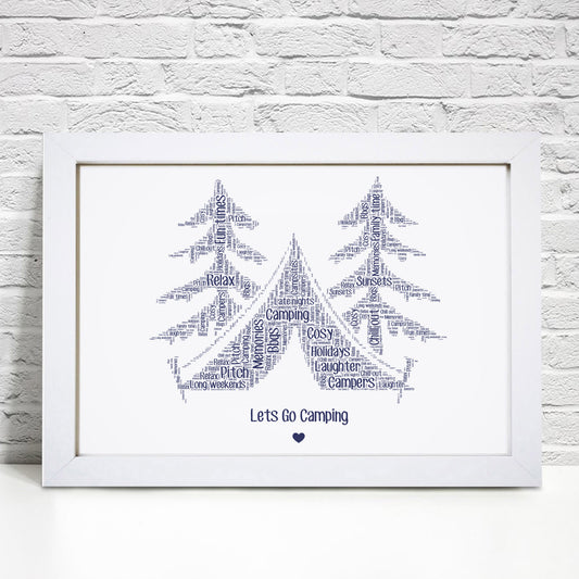 Personalised Camping Word Art Print