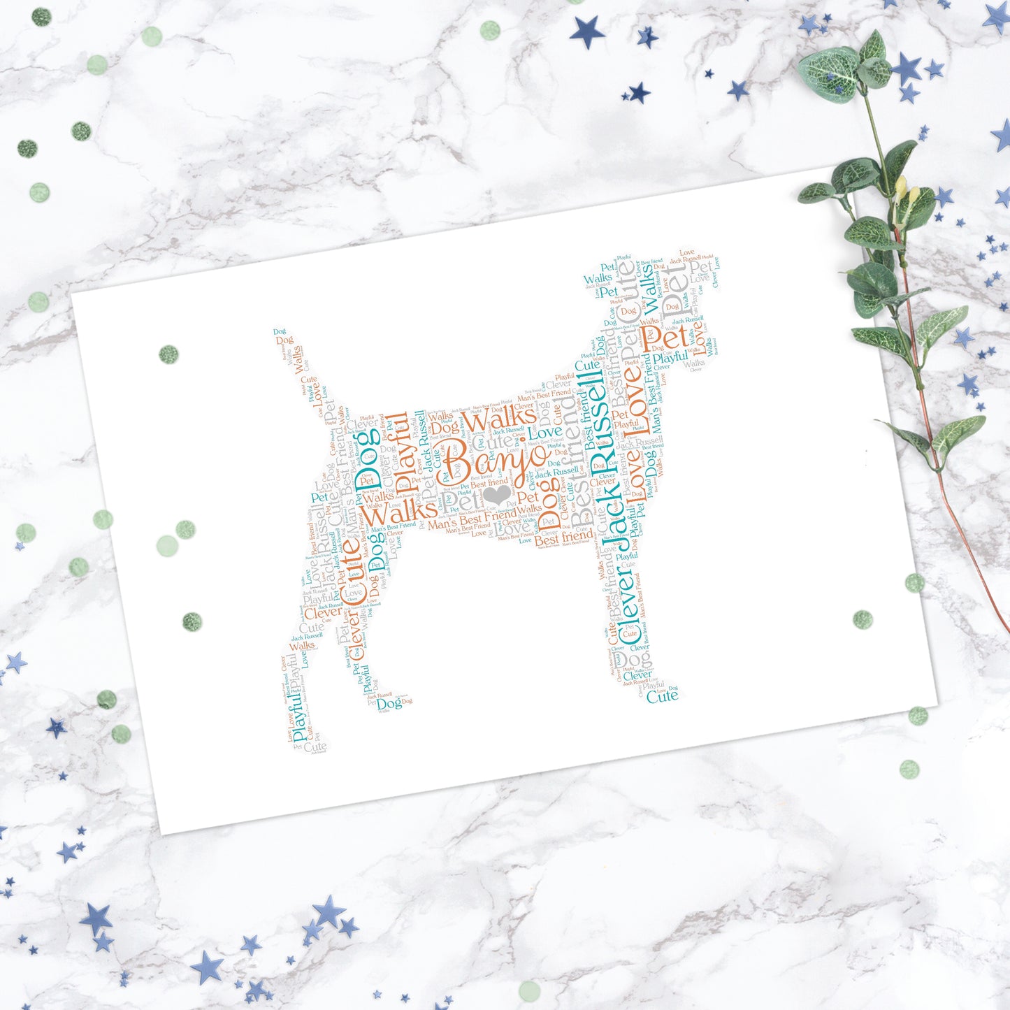 Personalised Jack Russell Word Art Print