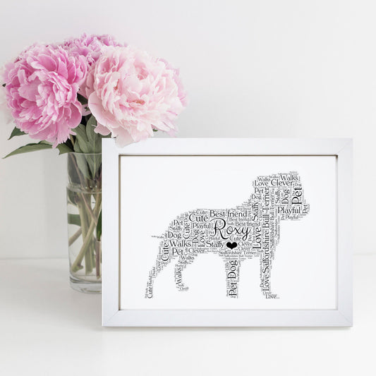 Personalised Staffordshire Bullterrier Word Art Print