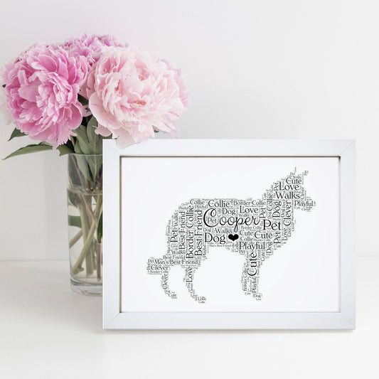Personalised Border Collie Word Art Print