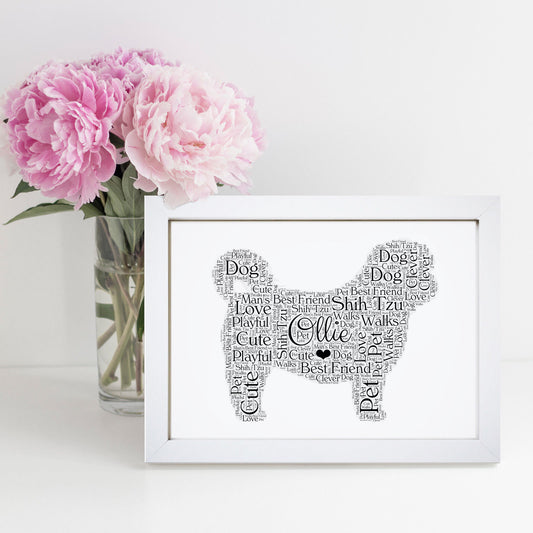 Personalised Shih Tzu Word Art Print