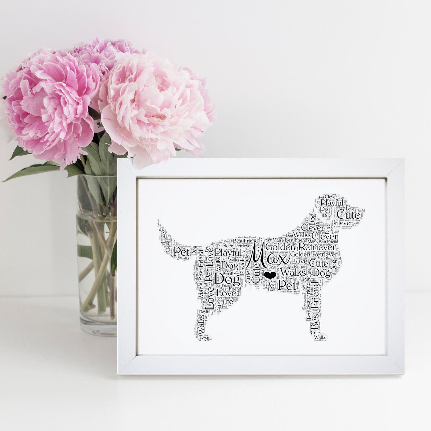 Personalised Golden Retriever Word Art Print