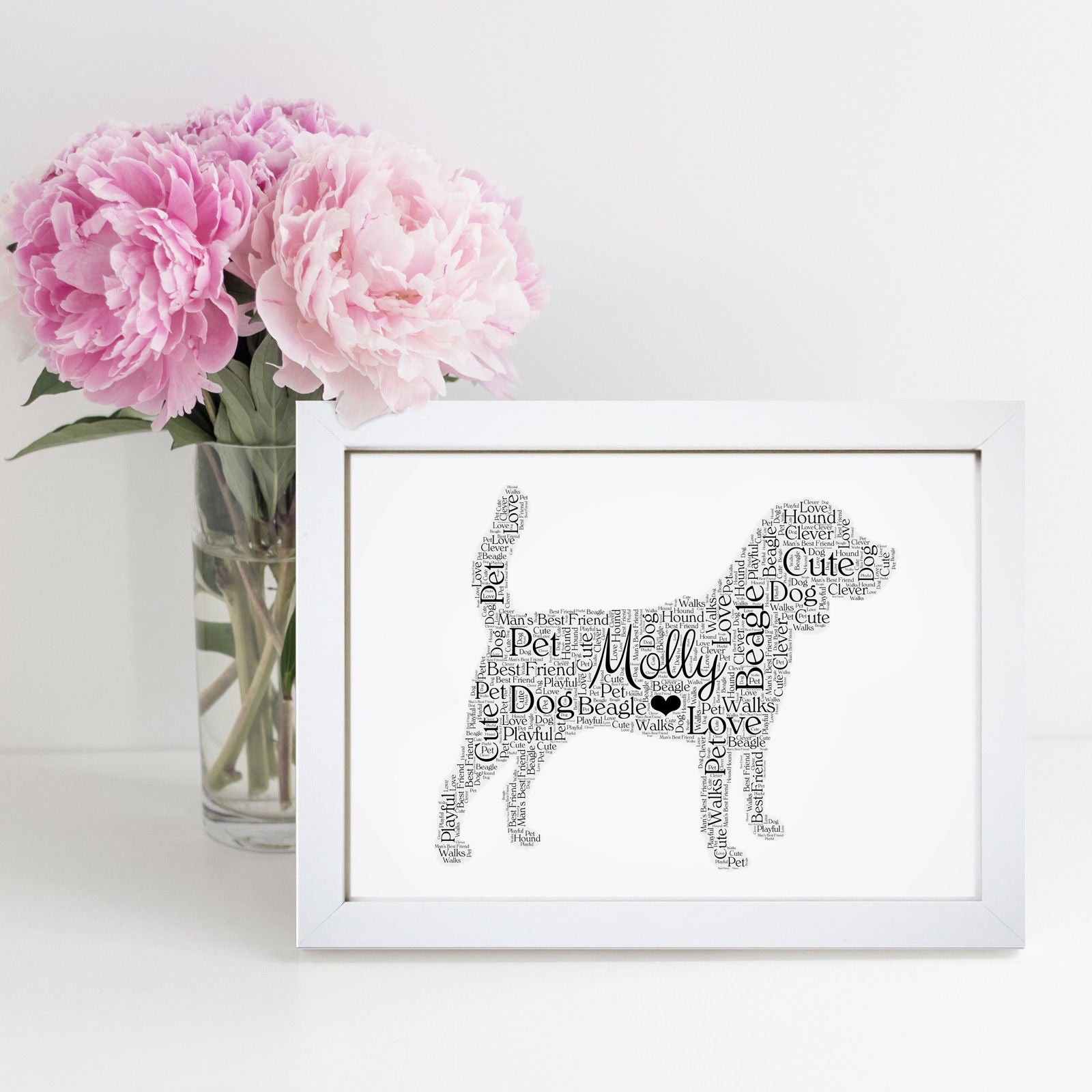 Personalised Beagle Word Art Print – Violet Grace