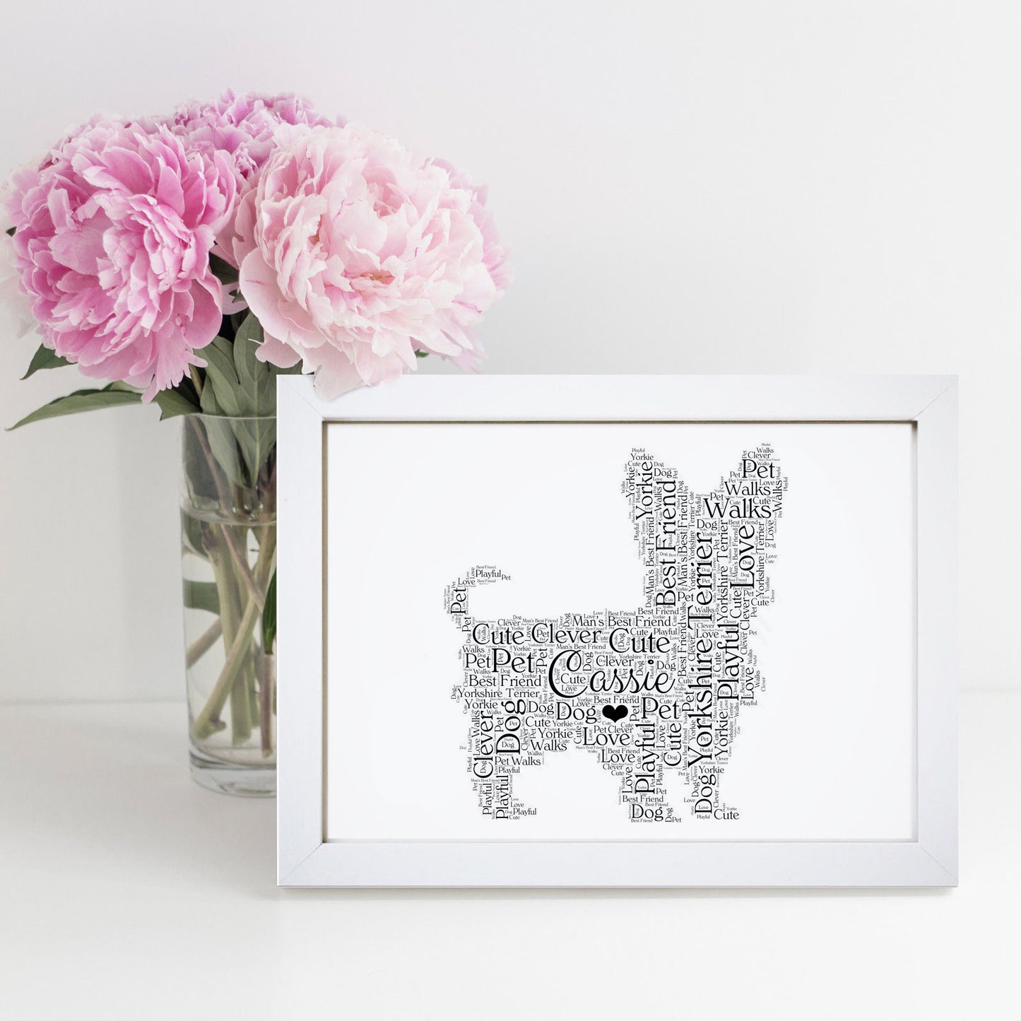 Personalised Yorkshire Terrier Word Art Print