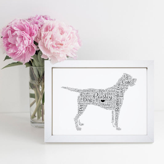 Personalised Rottweiler Word Art Print