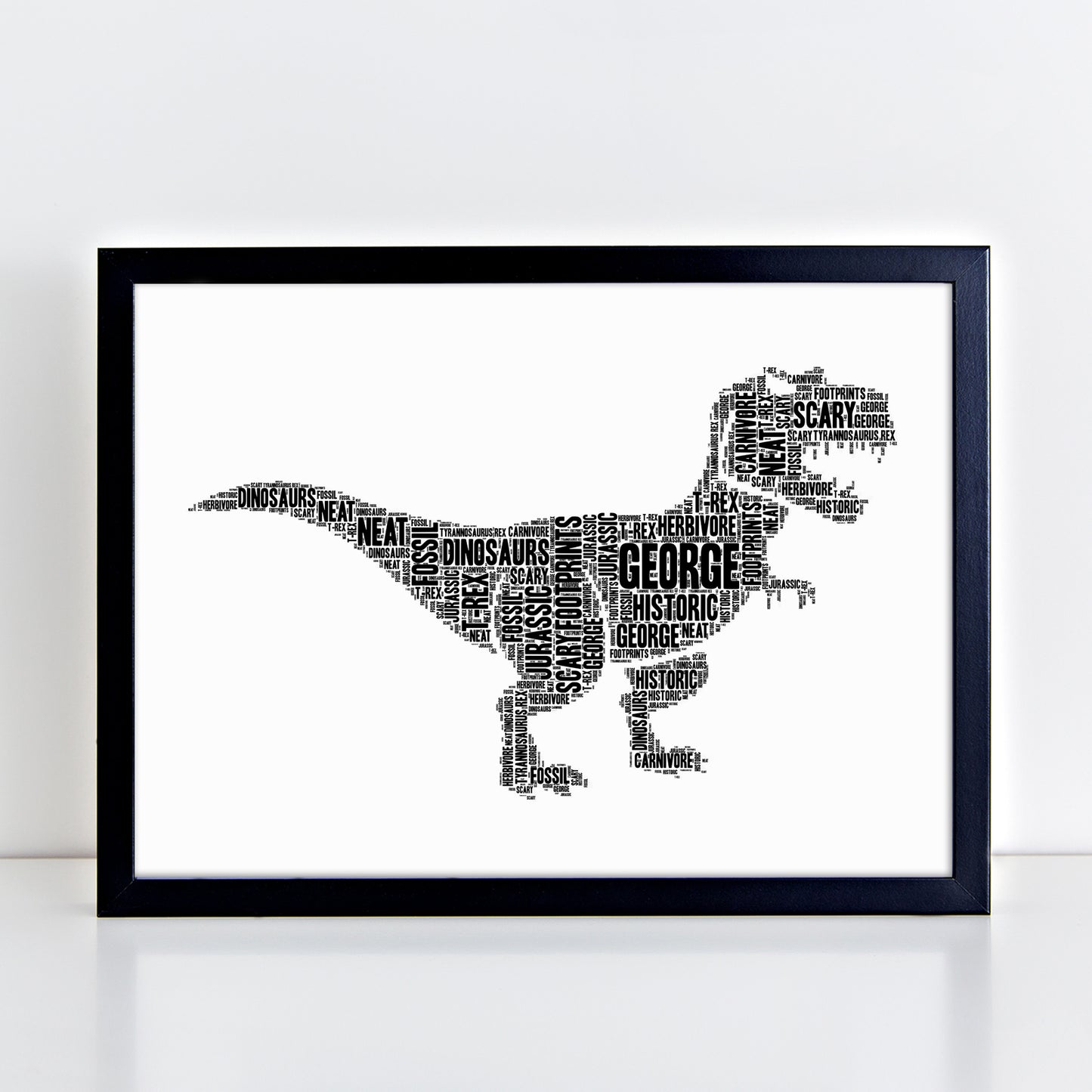 Personalised T-Rex Word Art Print