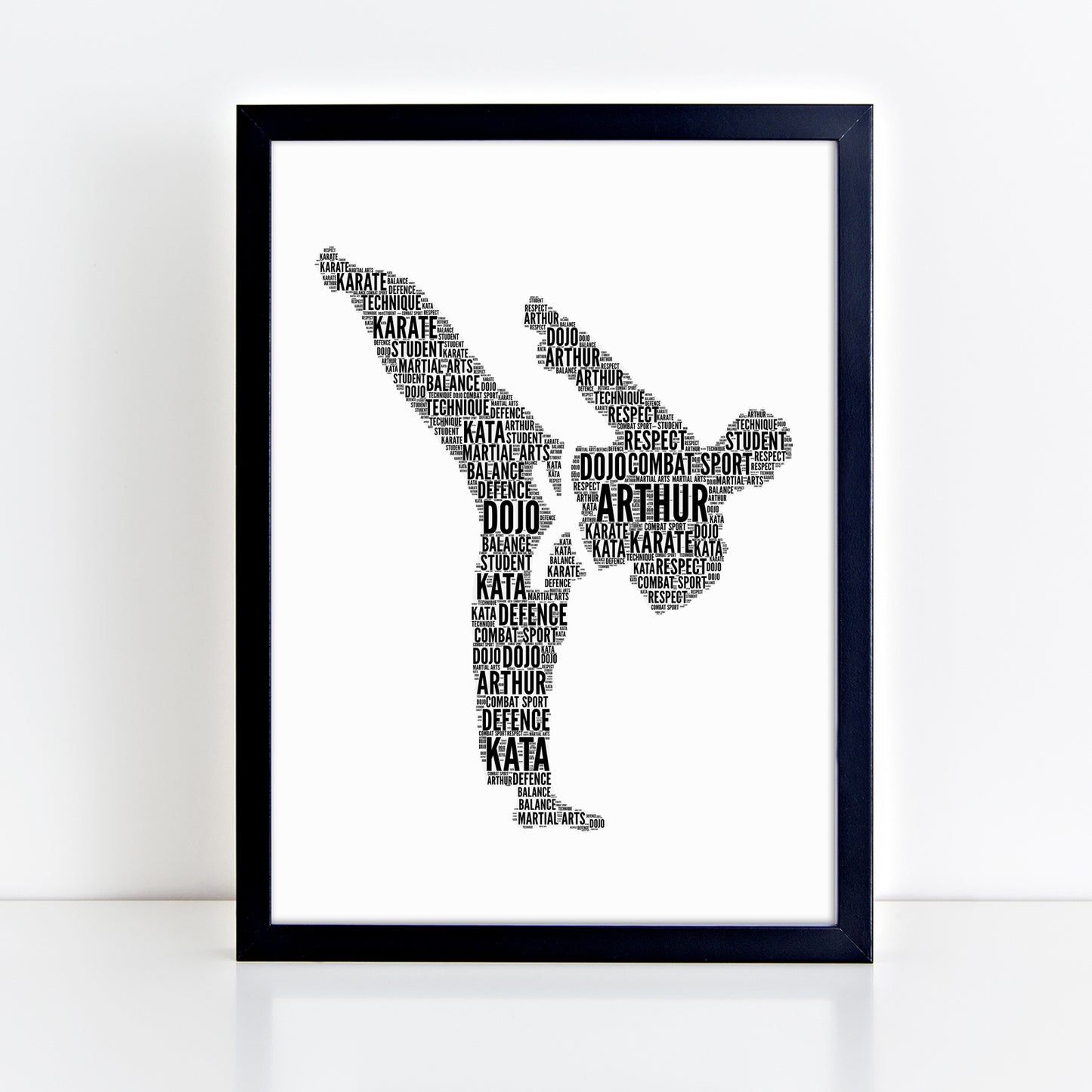 Personalised Karate Student Word Art Print