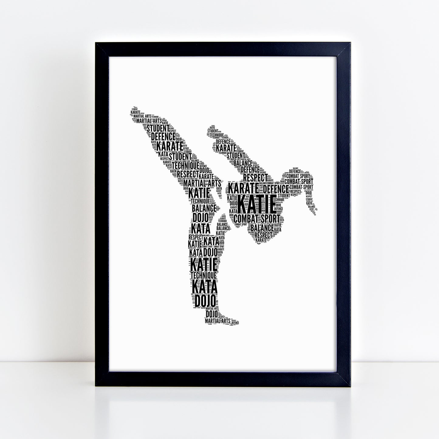 Personalised Karate Student Word Art Print