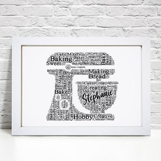 Personalised Cake Mixer Word Art Print