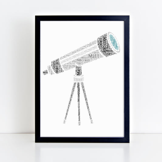 Personalised Telescope Word Art Print