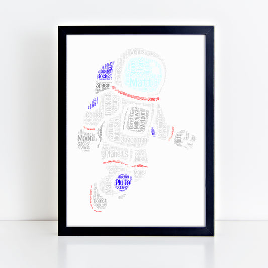 Personalised Astronaut Word Art Print