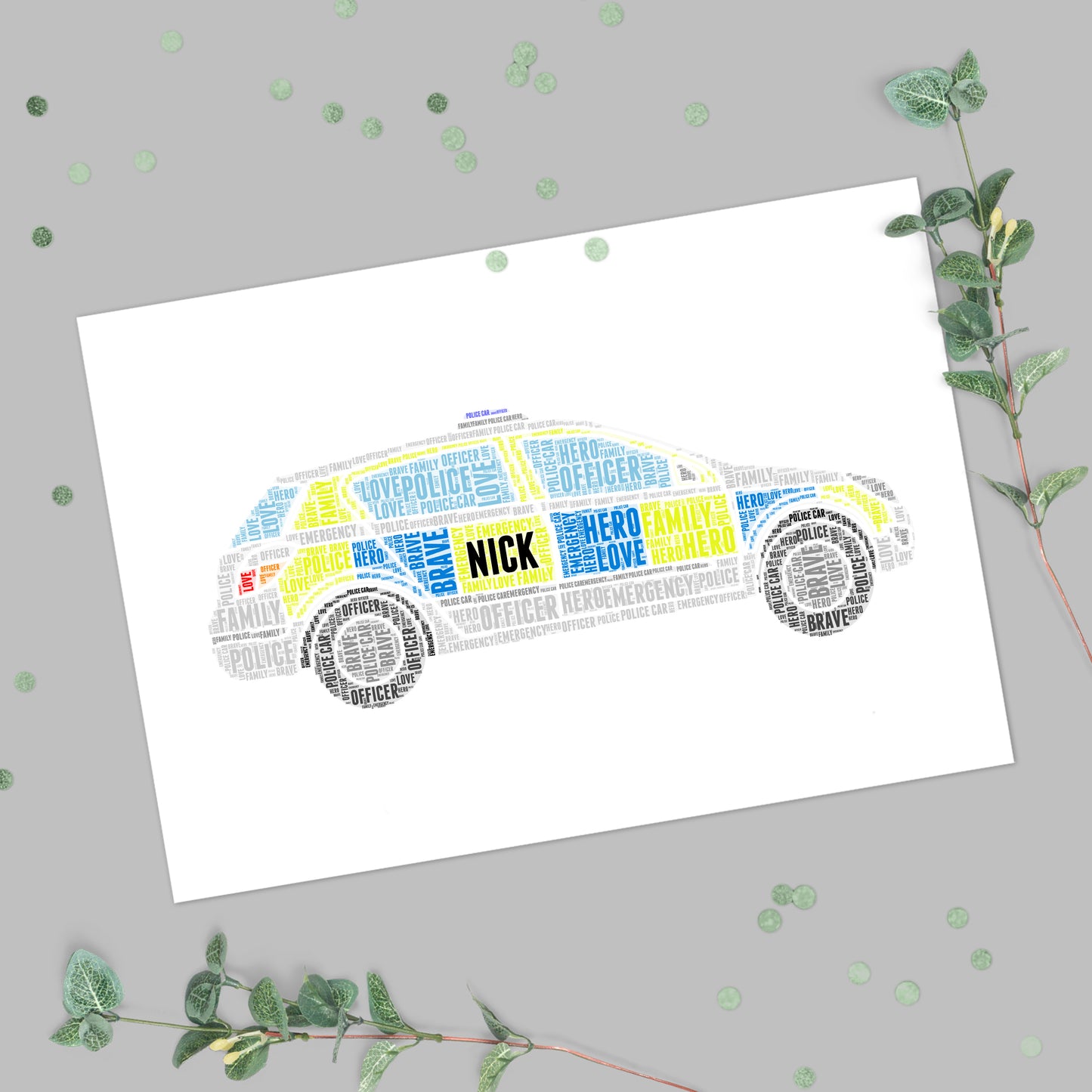 Personalised Police Car Print