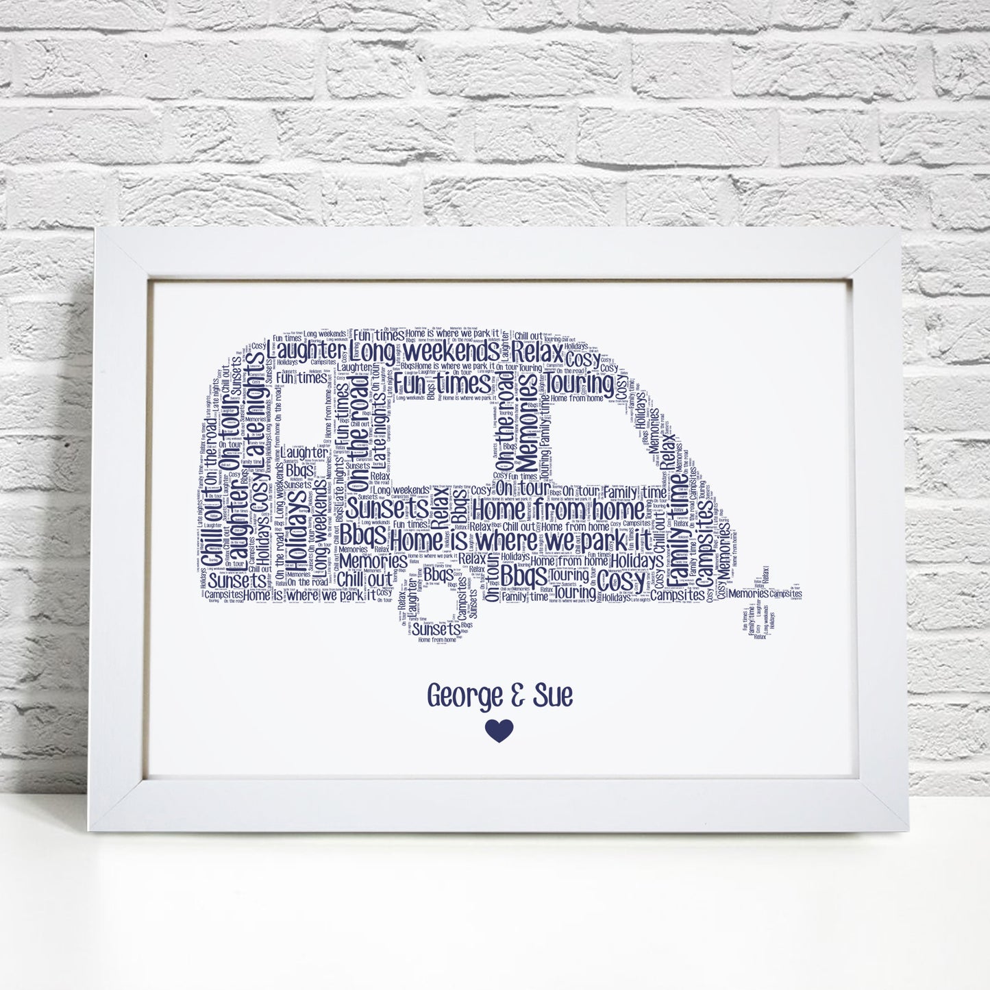 Personalised Caravan Word Art Print