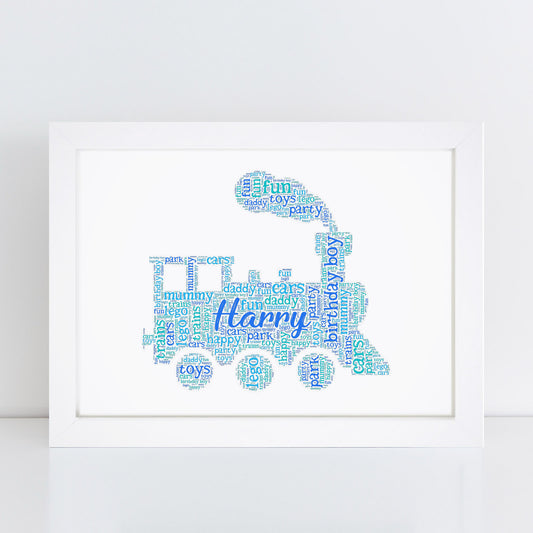 Personalised Train Word Art Print