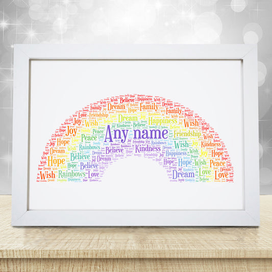 Personalised Rainbow Word Art Print