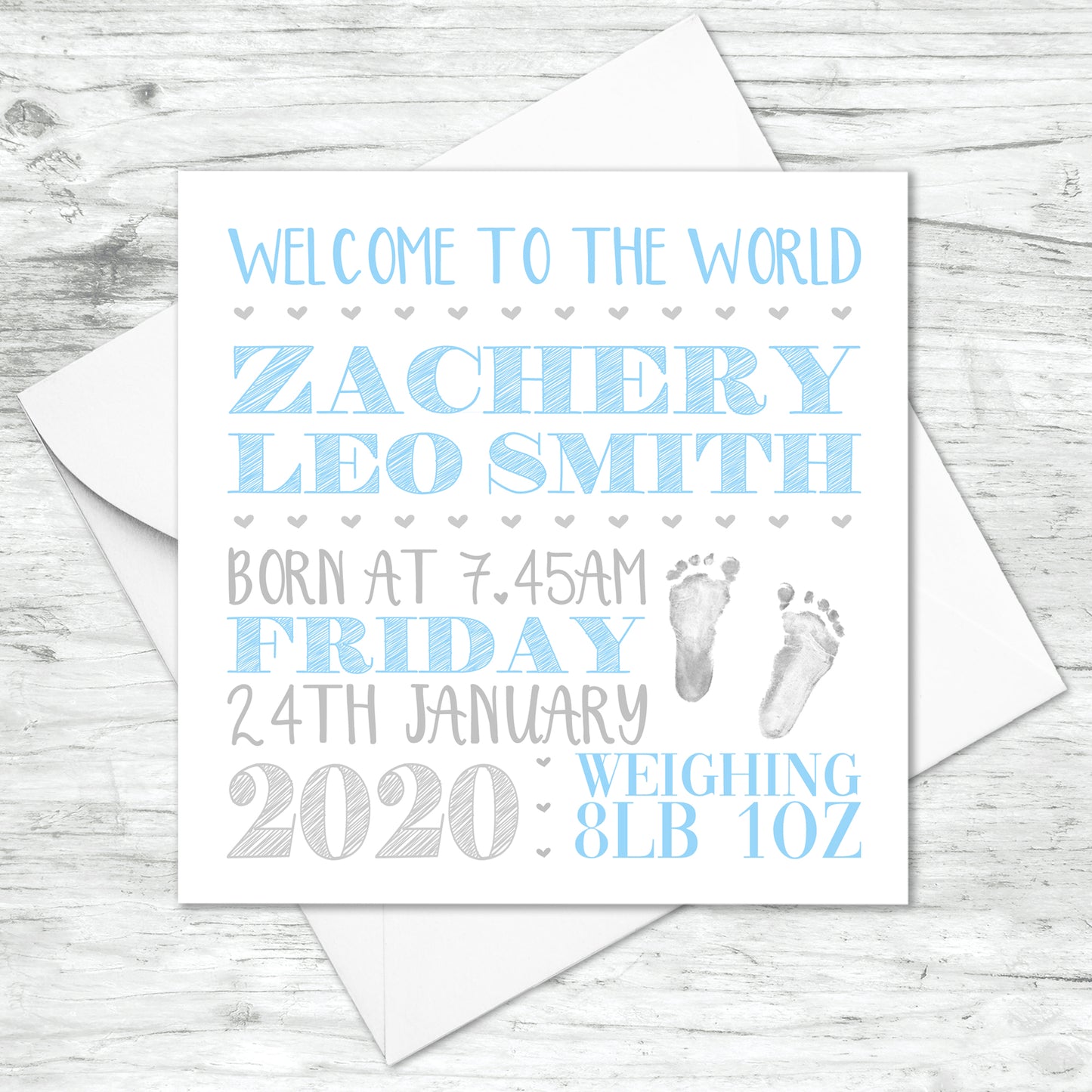 Personalised Welcome To The World Card