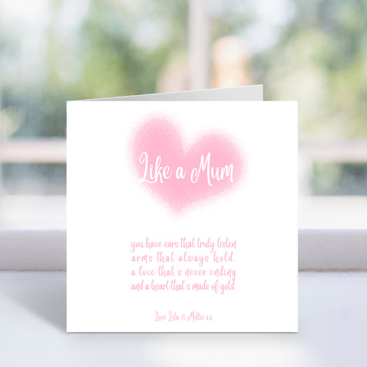 Personalised Like A Mum Mummy Heart Card
