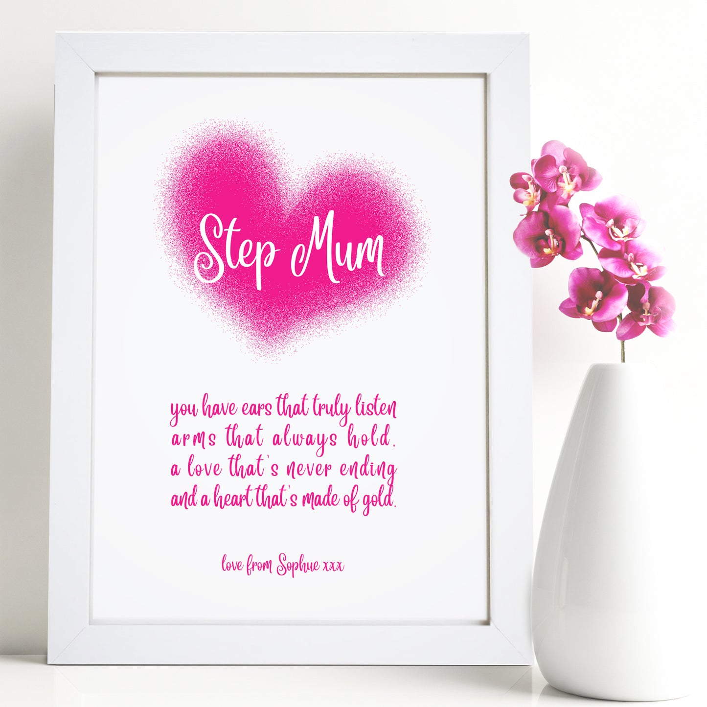 Personalised Like A Mum Heart Print
