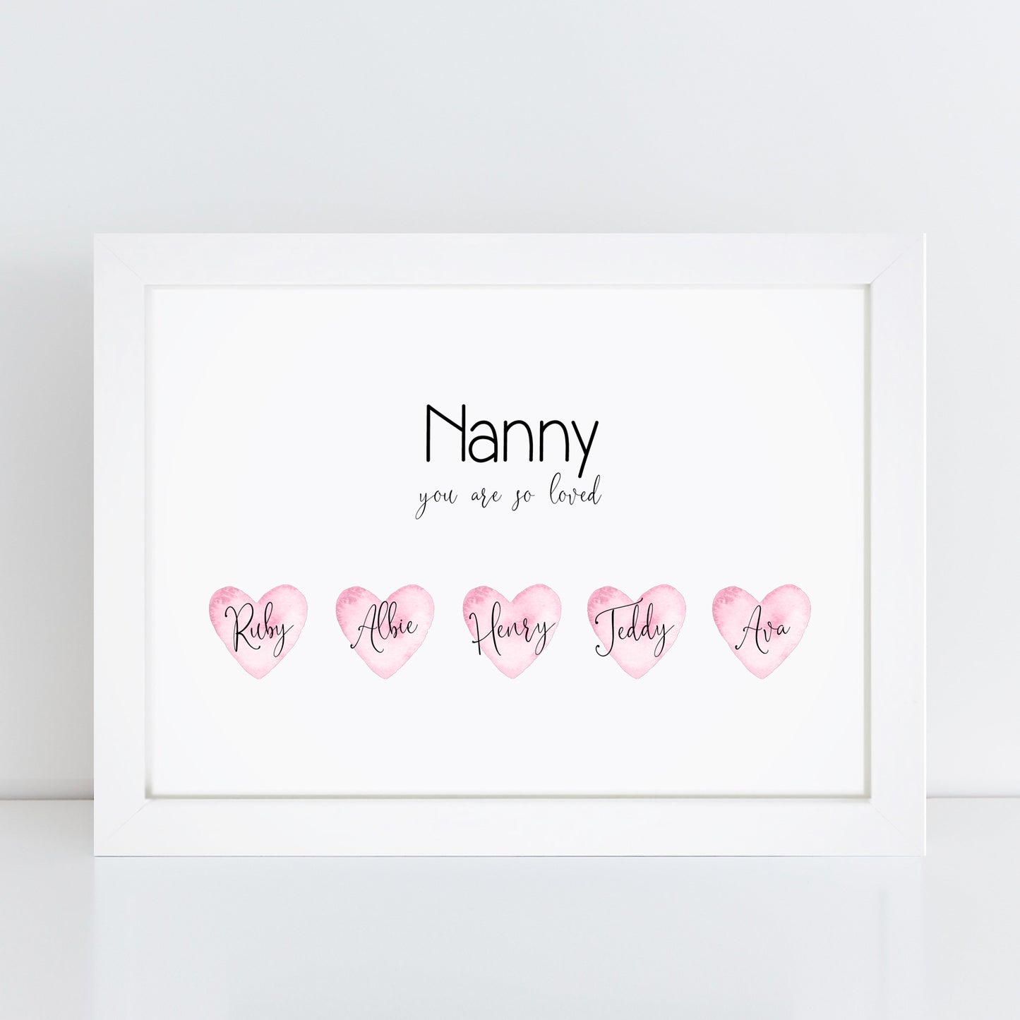 Personalised Nanny Heart Print