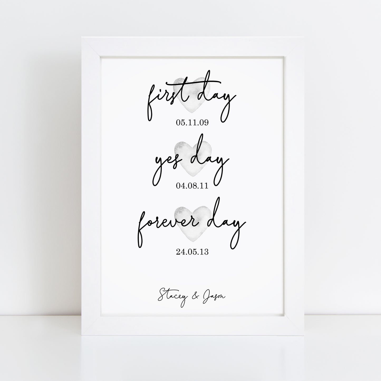 Personalised First Day Yes Day Forever Day Print