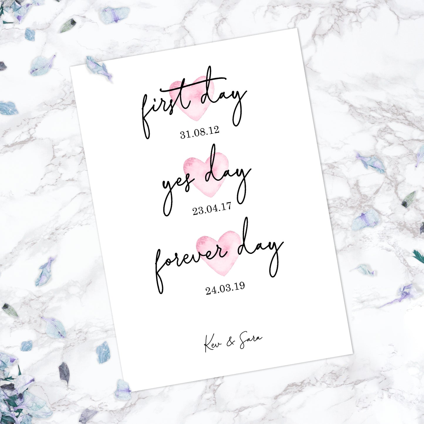 Personalised First Day Yes Day Forever Day Print