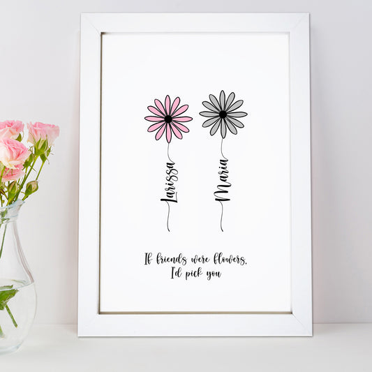 Personalised Flower Friends Print
