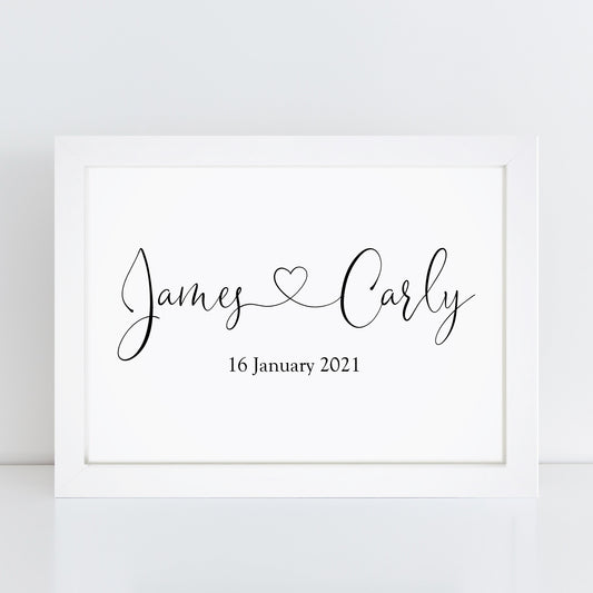 Personalised Couple Name Print