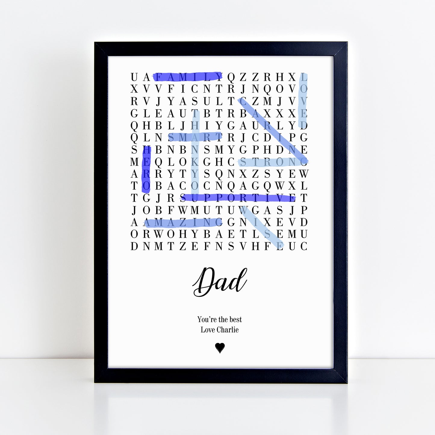 Personalised Dad Word Search Print