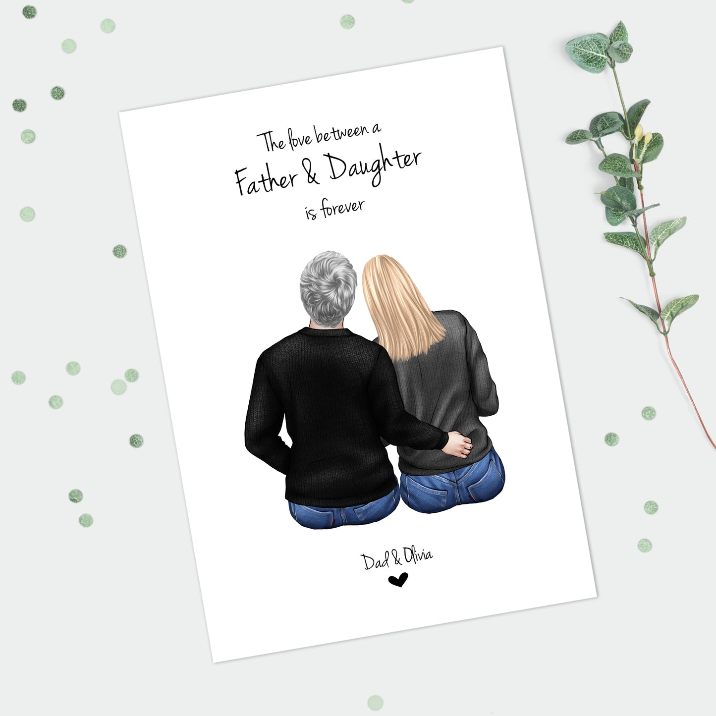 Personalised Father & Daughter Print