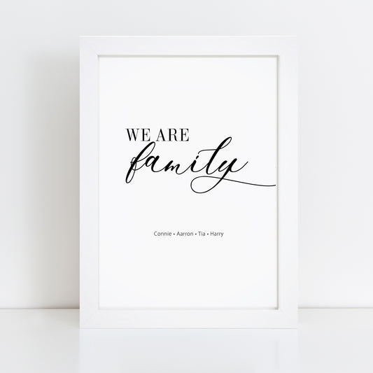 Personalised We Are Family Print