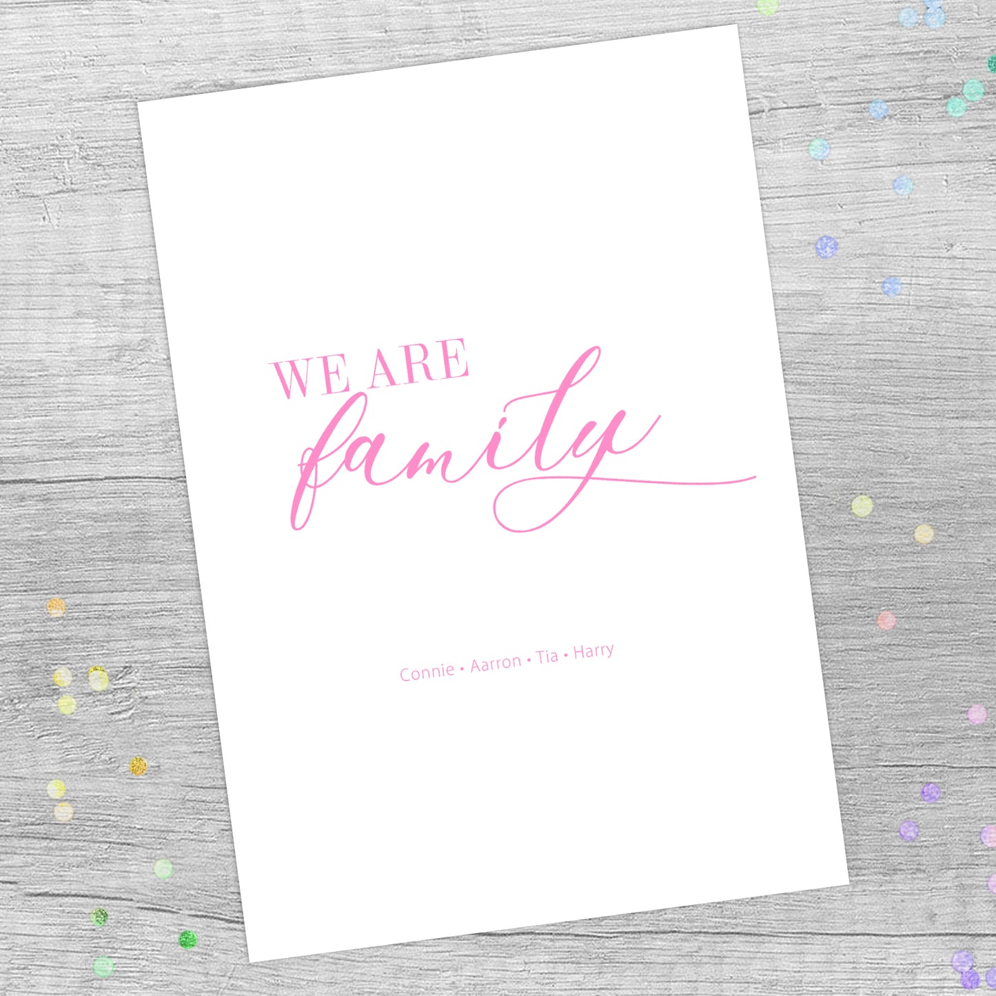 Personalised We Are Family Print