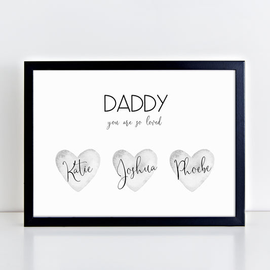 Personalised Dad Heart Print